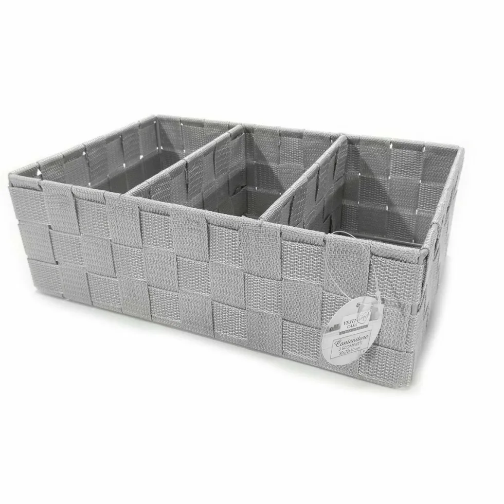 Contenitore 3 scomparti Grigio