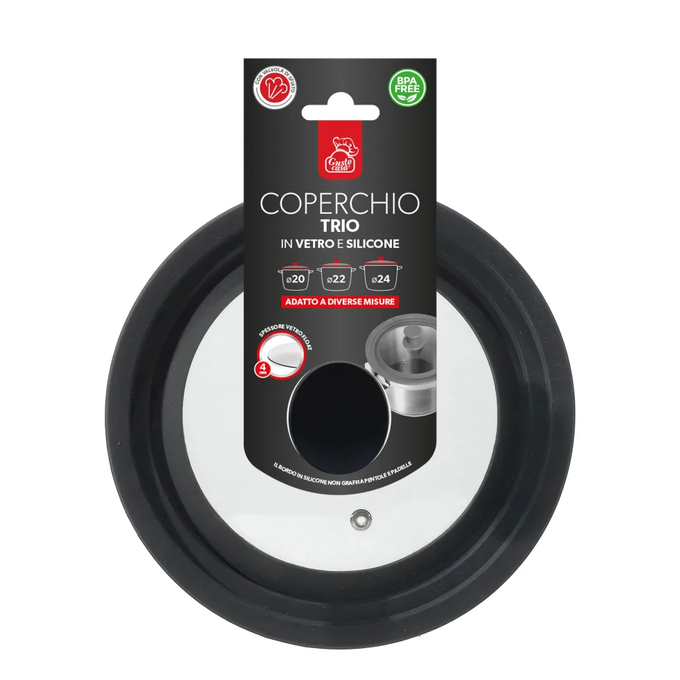Coperchio Universale Trio in Vetro e Silicone