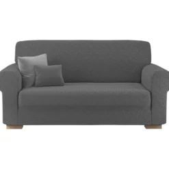 Copridivano Bonton in tessuto bielastico Grigio scuro 3 posti