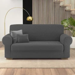 Copridivano Bonton in tessuto bielastico Grigio scuro 3 posti
