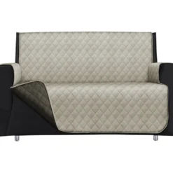 Copridivano Lello Bicolor 2 posti Panna e Tortora 223x180 cm