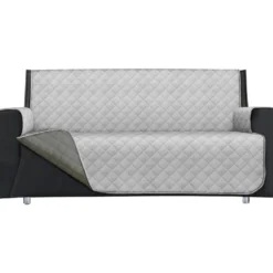 Copridivano Lello Bicolor 3 posti Grigio Chiaro e Grigio Scuro 279x180 cm