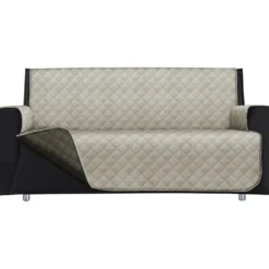 Copridivano Lello Bicolor 3 posti Panna e Tortora 279x180 cm
