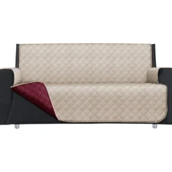 Copridivano Lello Bicolor 3 posti Tortora e Bordeaux 279x180 cm
