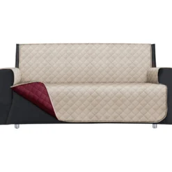 Copridivano Lello Bicolor 3 posti Tortora e Bordeaux 279x180 cm