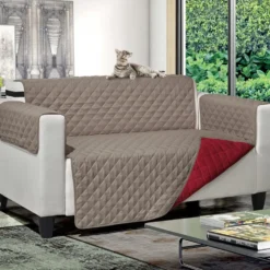 Copridivano Princess & Prince Bicolor 2 posti Tortora e Bordeaux 223x180 cm