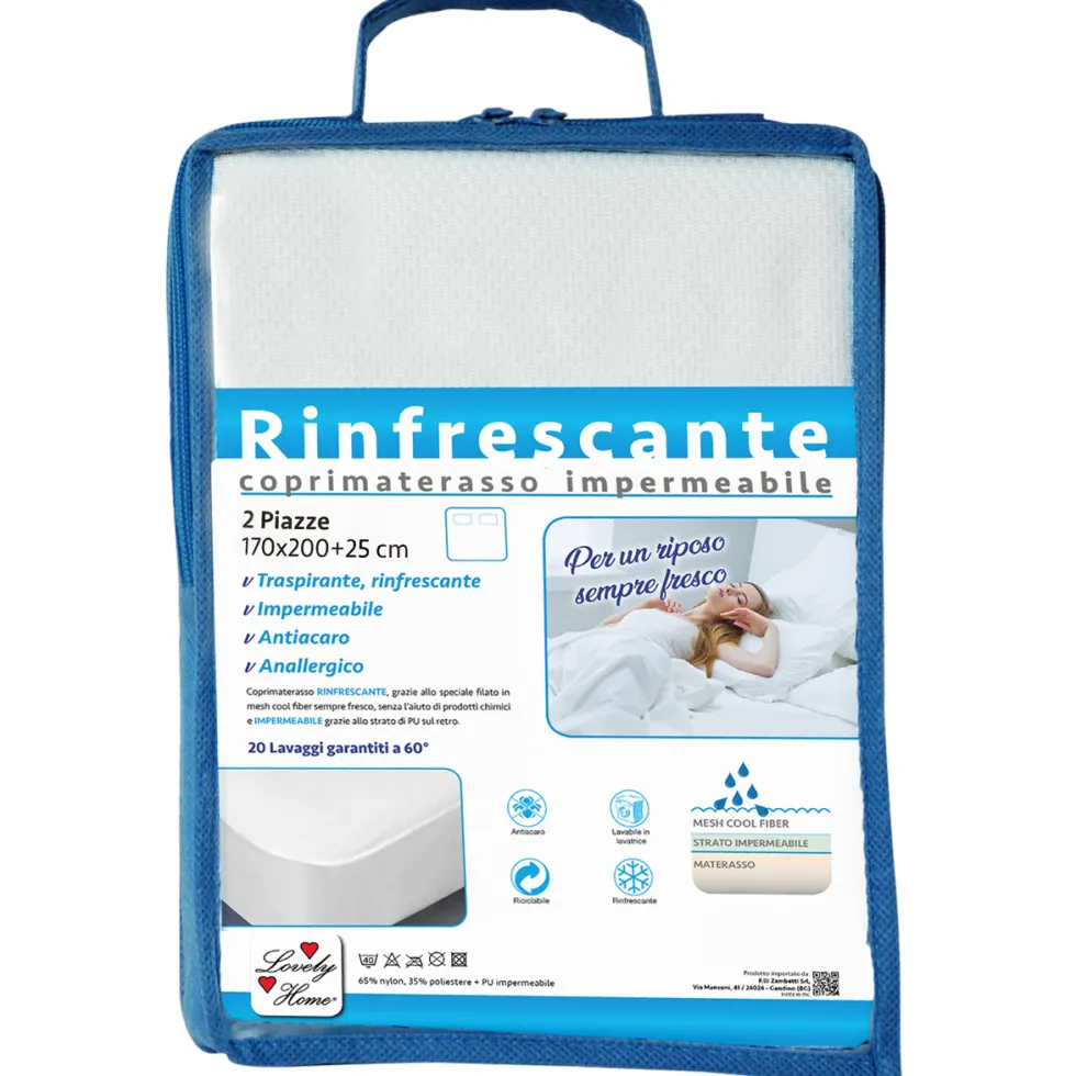 Coprimaterasso Impermeabile Rinfrescante 2 Piazze Lovely Home
