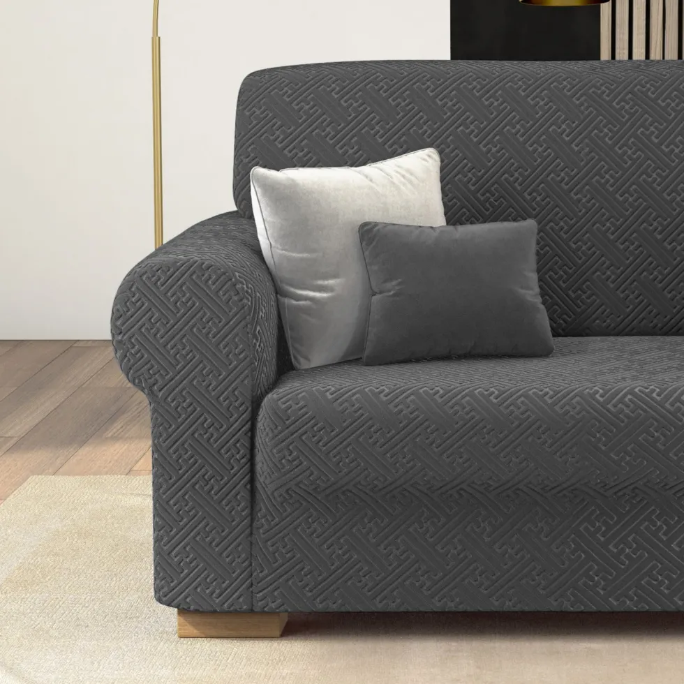 Copripoltrona Bonton in tessuto bielastico Grigio scuro
