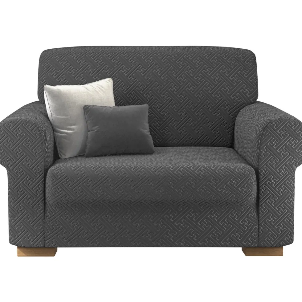 Copripoltrona Bonton in tessuto bielastico Grigio scuro