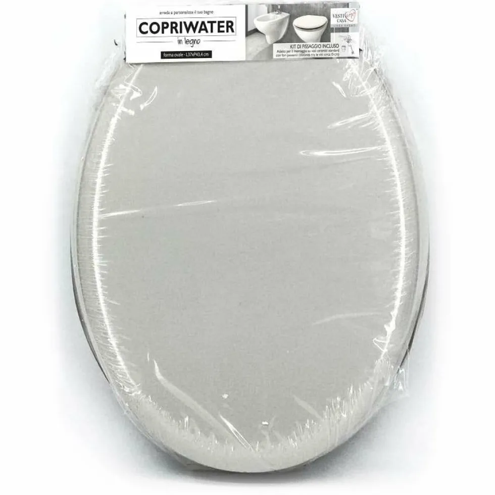 Copriwater in legno Grigio chiaro 37x43,4 cm
