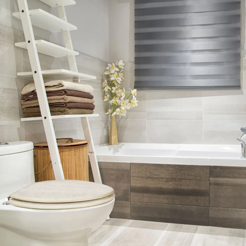 Copriwater in legno Rovere Bianco Perla 37x43,4 cm