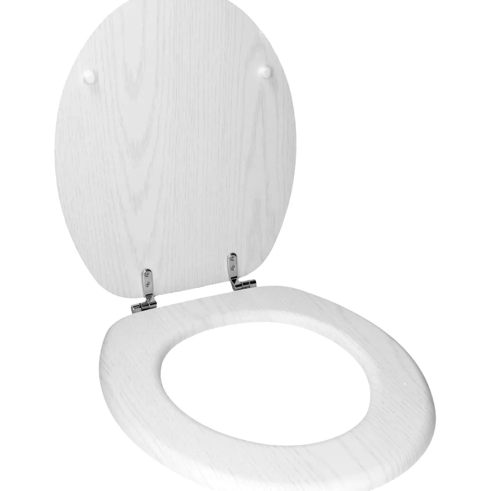 Copriwater in legno Rovere Bianco Perla 37x43,4 cm