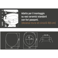 Copriwater Universale con Cerniere in Acciaio Inox Linea Bamboo