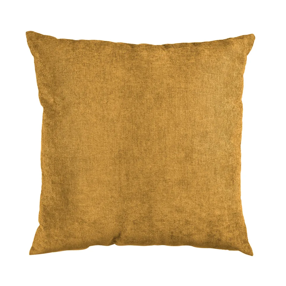 Cuscino Arredo Sfoderabile Ocra con Interno in Fibra 50×50 cm
