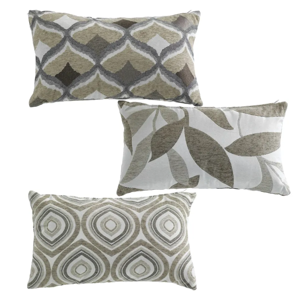 Cuscino Jacquard Sfoderabile Beige 30x50 cm