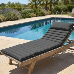 Cuscino Lettino Grigio Scuro 180x60 cm