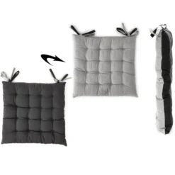 Cuscino per sedia grigio chiaro e grigio scuro 40x40 cm