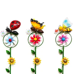 Decorazione da Giardino con Girandola Multicolore h122 cm