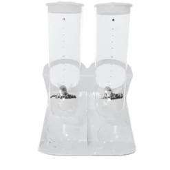 Dispenser Cereali Doppio con Manopole Dosatrici e 2 Tazze 3 Litri