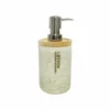 Dispenser ricaricabile per sapone liquido colore beige e legno 350ml