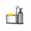 Dispenser Sapone con portaoggetti in acciaio 2 scomparti