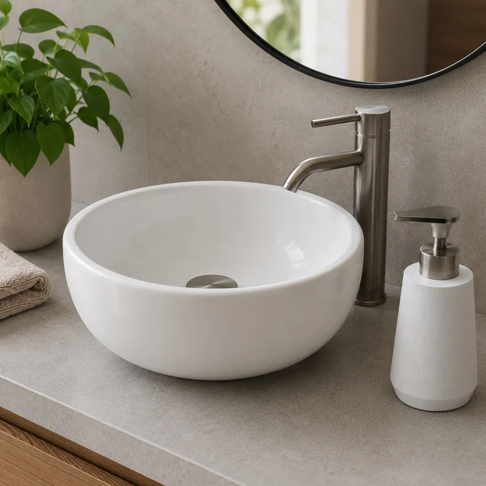 Dispenser Sapone Effetto Legno Bianco