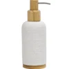 Dispenser Sapone in Poliresina Bianco e Bamboo 280 ml