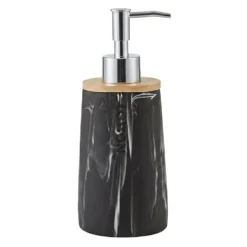 Dispenser Sapone in Poliresina Nero Effetto Marmo 260 ml