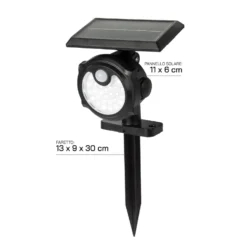 Faretto Solare Led da giardino Luce Fredda 5W con Sensore di Movimento