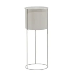 Fioriera da Giardino in Metallo Bianco h30 cm diametro 12 cm