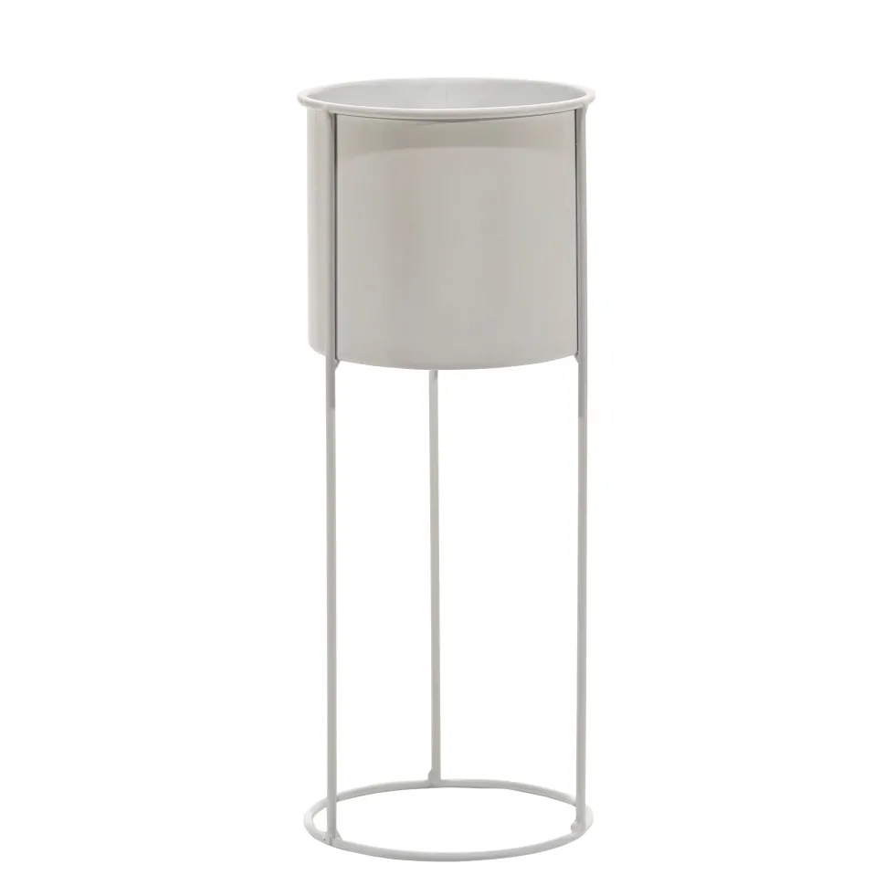 Fioriera da Giardino in Metallo Bianco h30 cm diametro 12 cm