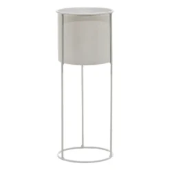 Fioriera da Giardino in Metallo Bianco h40 cm diametro 15 cm