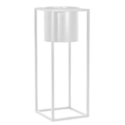 Fioriera da Giardino in Metallo Bianco h50x19x19,5 cm