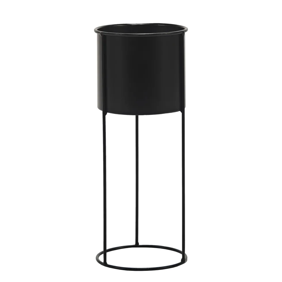 Fioriera da Giardino in Metallo Nero h30 cm diametro 12 cm