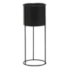 Fioriera da Giardino in Metallo Nero h40 cm diametro 15 cm