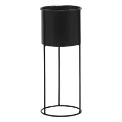 Fioriera da Giardino in Metallo Nero h40 cm diametro 15 cm