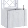 Fioriera Quadra Natural Deluxe Bianco con spalliera