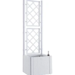 Fioriera Quadra Natural Deluxe Bianco con spalliera
