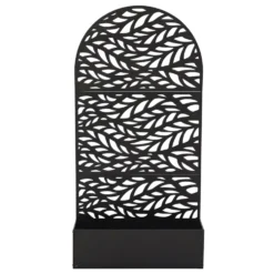Fioriera Rettangolare con Separé Decorativo Nera