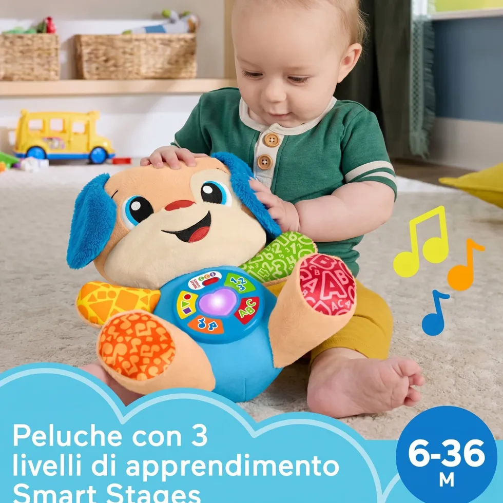 Fisher-Price Cagnolino Smart Stages Laugh & Learn Ridi e Impara Peluche Musicale