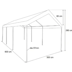 Gazebo da Giardino Bianco 3x6 metri