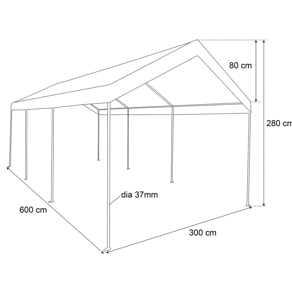 Gazebo da Giardino Bianco 3x6 metri