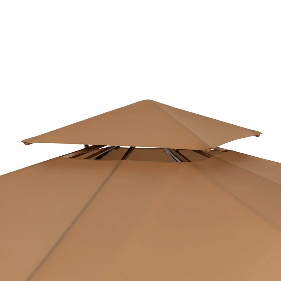 Gazebo da giardino in Acciaio Bronzato con Telo in Poliestere Camel e Zanzariera 3x3 metri