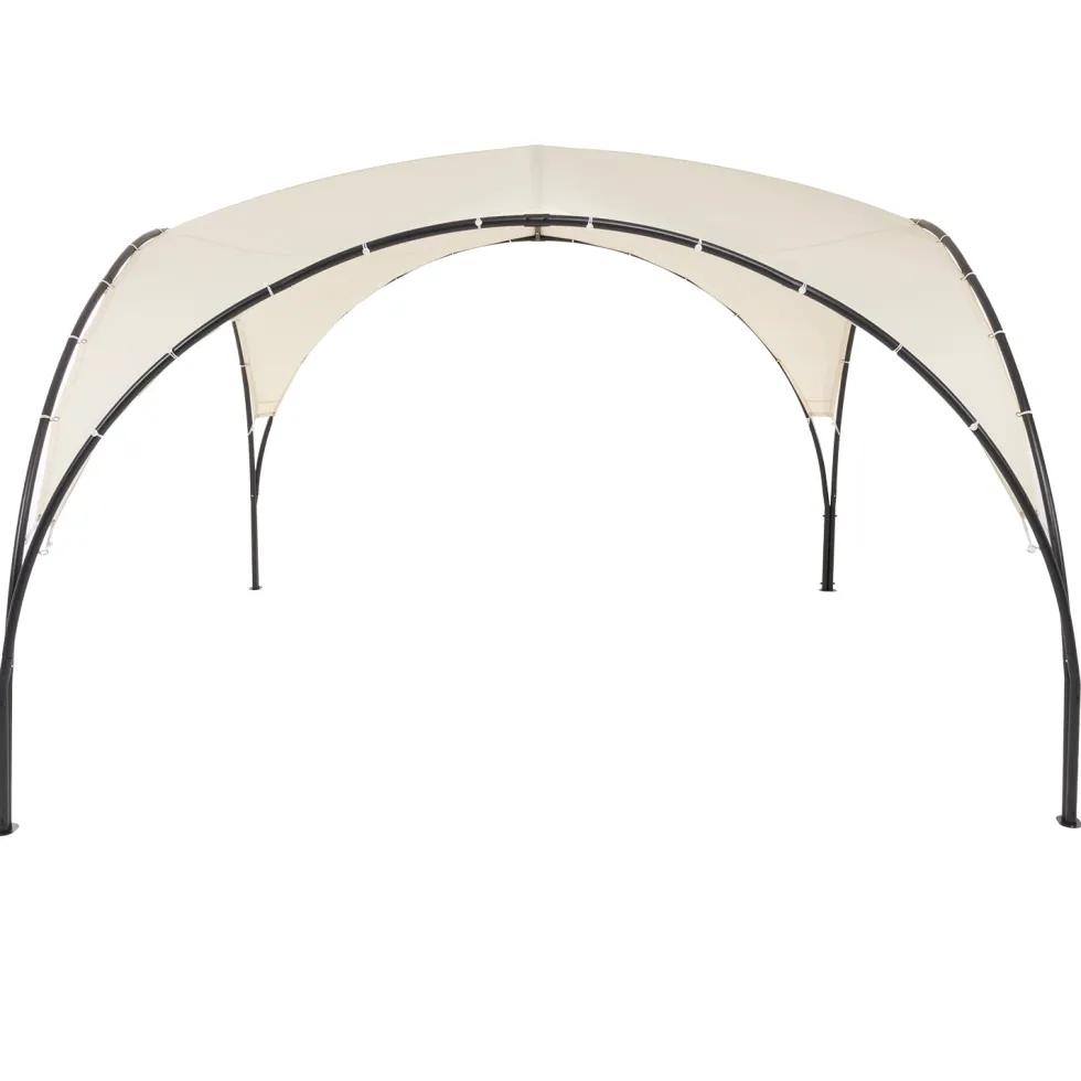 Gazebo da giardino in Acciaio Antracite con Telo in Poliestere Écru 3,8x3,8 metri