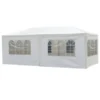 Gazebo da giardino in Acciaio con Telo in Polietilene Bianco 3x6 metri