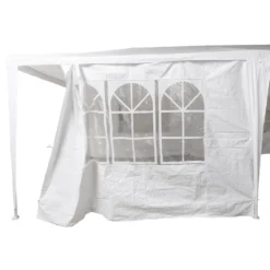 Gazebo da giardino in Acciaio con Telo in Polietilene Bianco 3x6 metri