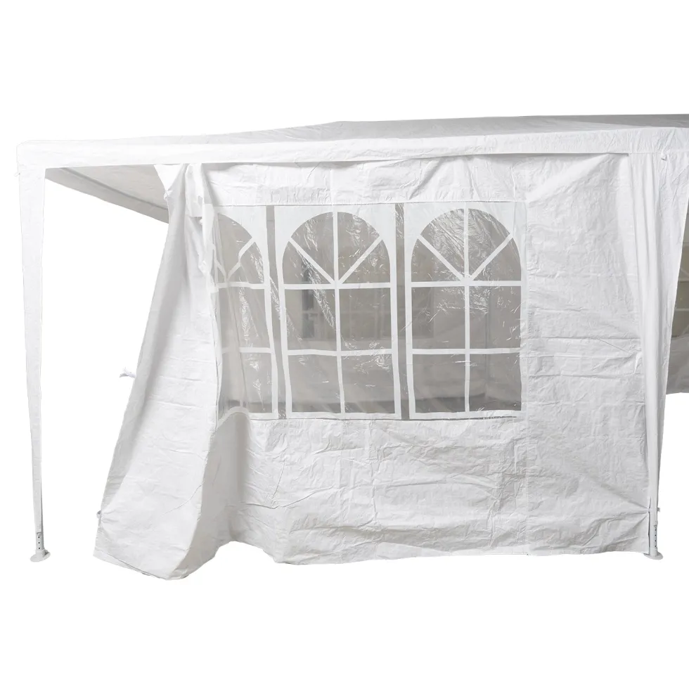 Gazebo da giardino in Acciaio con Telo in Polietilene Bianco 3x6 metri