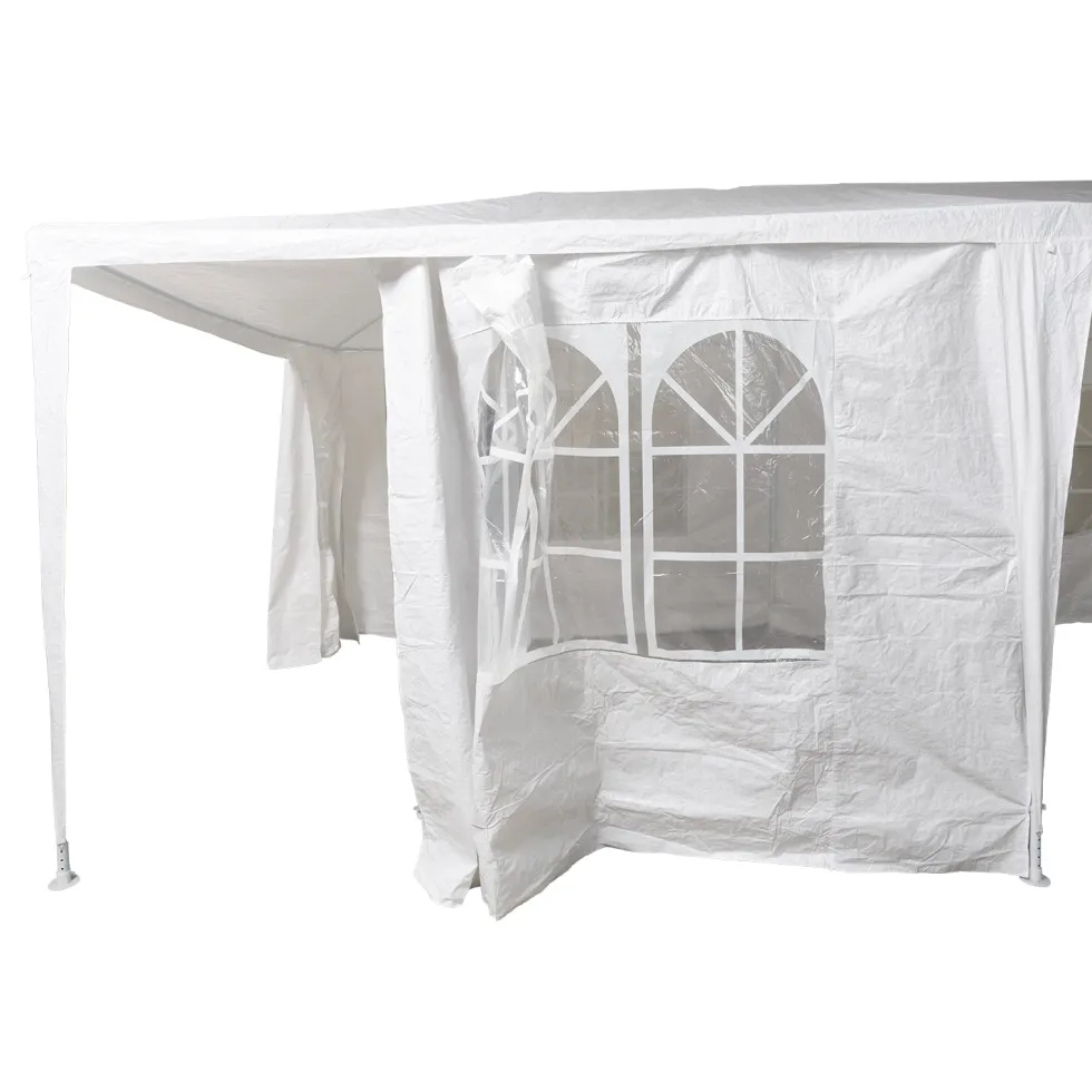 Gazebo da giardino in Acciaio con Telo in Polietilene Bianco 3x6 metri