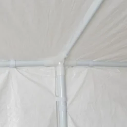 Gazebo da giardino in Acciaio con Telo in Polietilene Bianco 3x6 metri