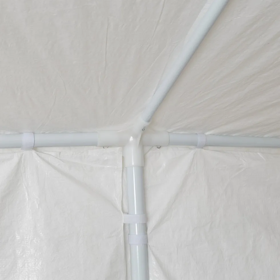 Gazebo da giardino in Acciaio con Telo in Polietilene Bianco 3x6 metri